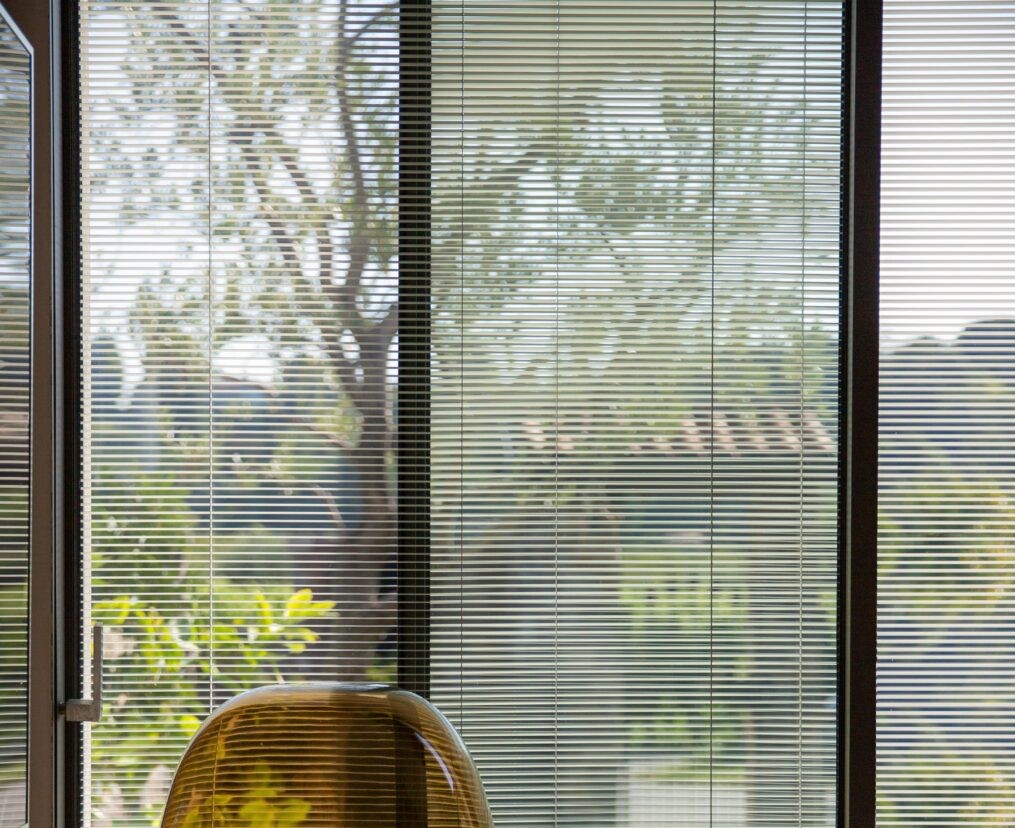 electric blinds in glass